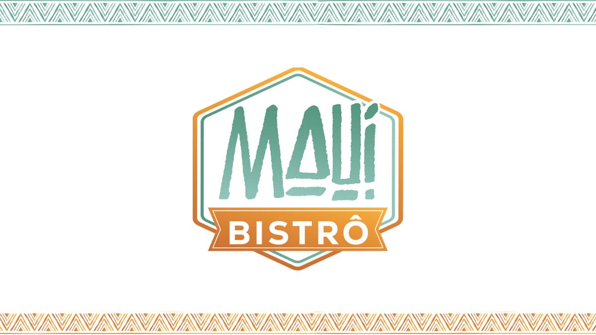 Logotipo principal Mauí Bistrô em cores — verde maré e laranja