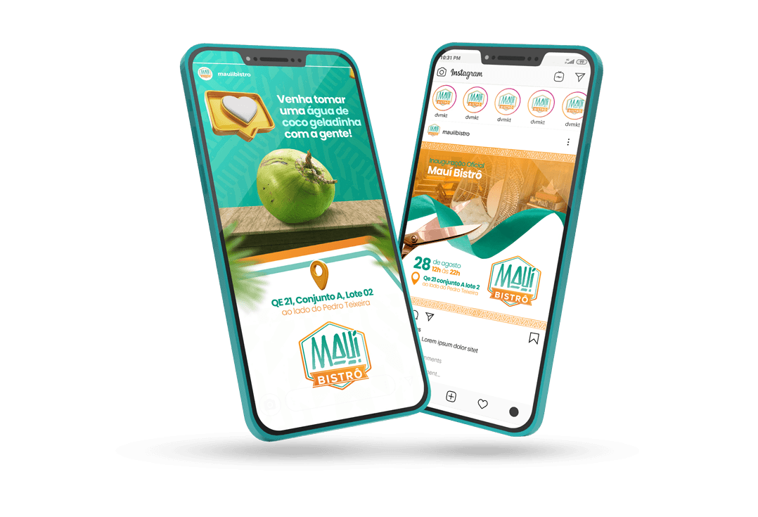 Mockup das peças digitais aplicadas