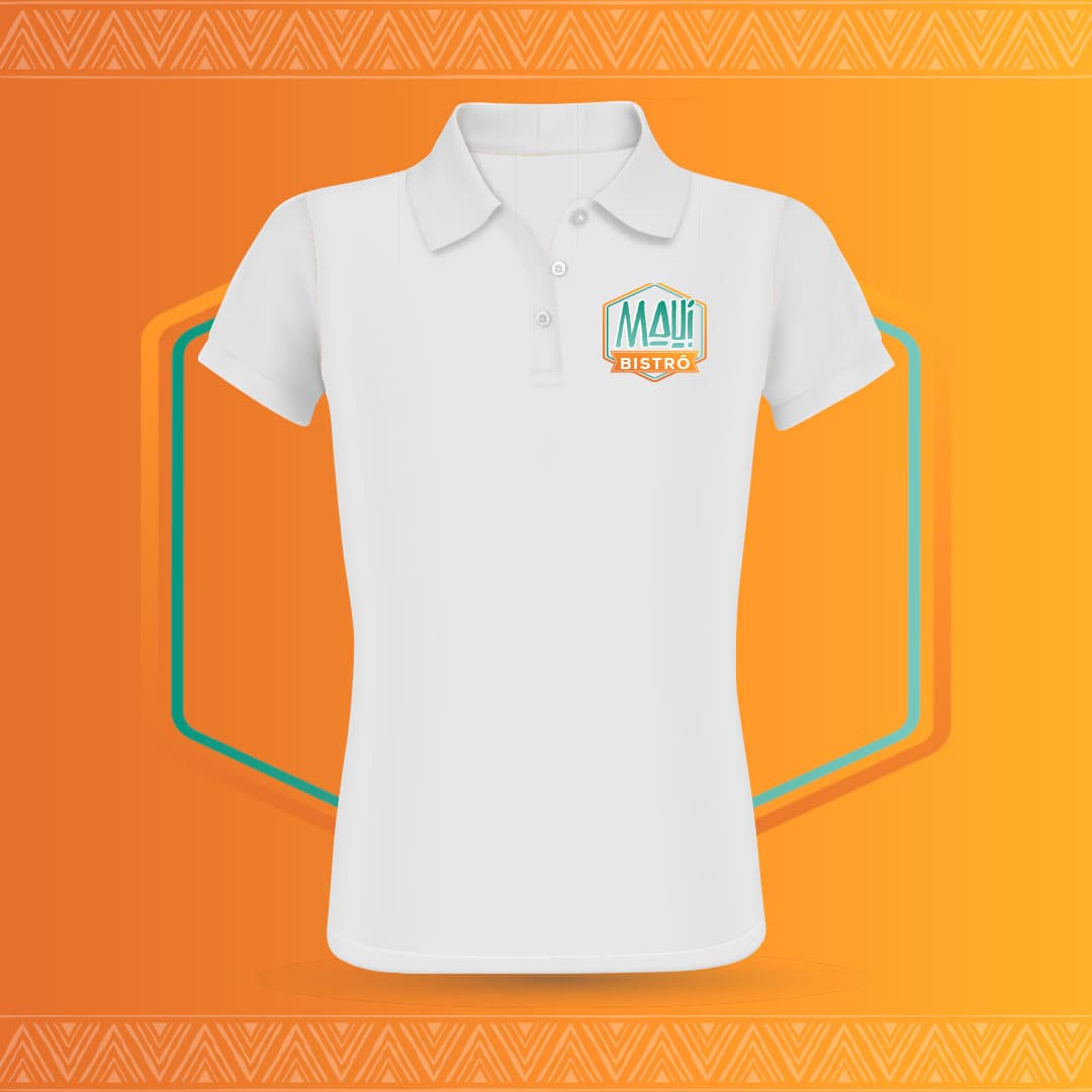 Uniforme polo branca Mauí Bistrô