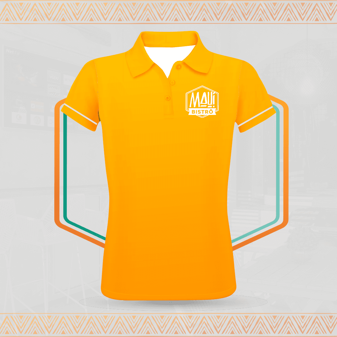 Uniforme polo laranja Mauí Bistrô
